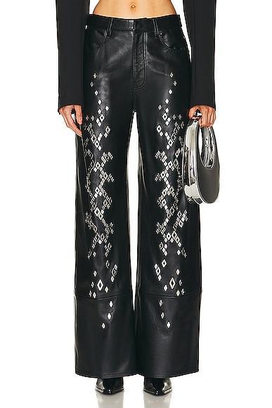 Dion Lee Studded Snakeskin Pant Black. (also in S, XS). Product Image