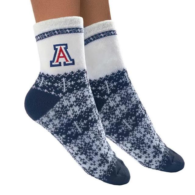 Womens ZooZatz Arizona Wildcats Fuzzy Holiday Crew Socks, Blue Product Image