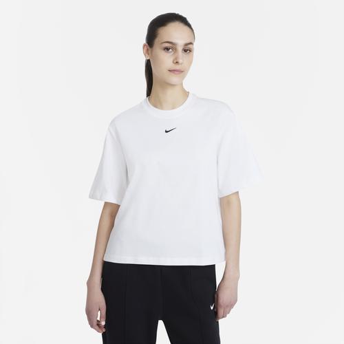 Nike Womens Nike NSW Boxy T-Shirt - Womens White/Black Product Image