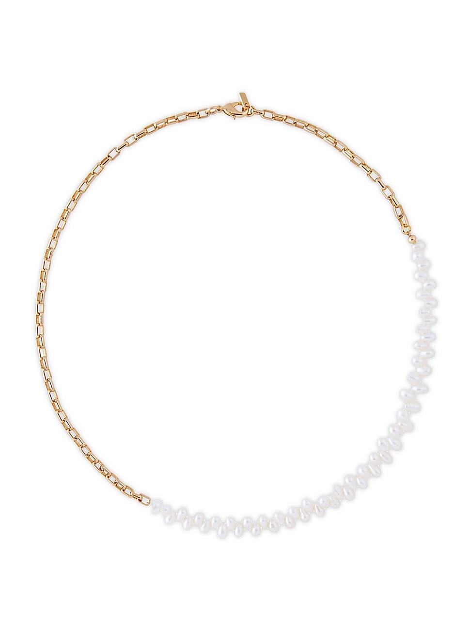 Womens Matira 14K-Gold-Plated & Freshwater Rice Pearl Necklace Product Image