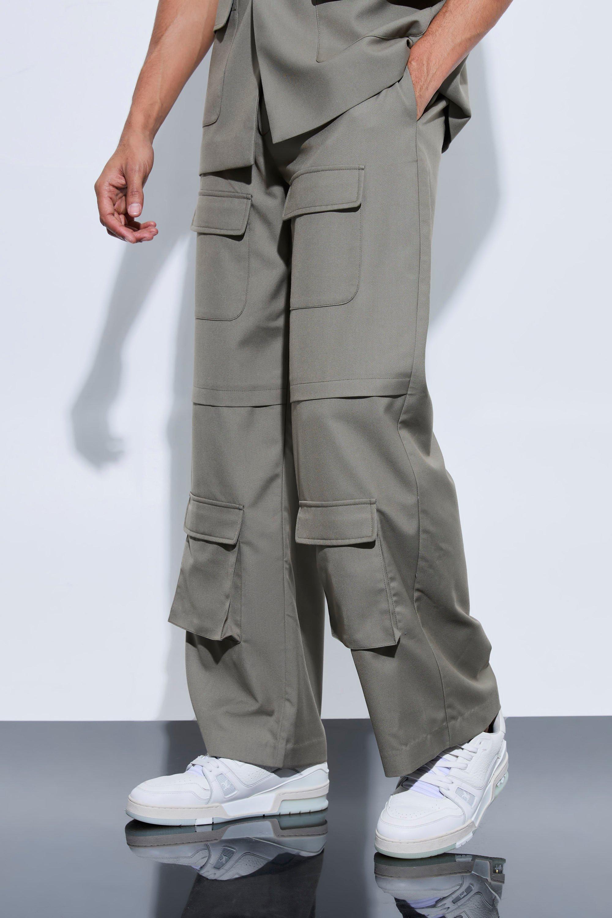 Cargo Pocket Wide Leg Pants | boohooMAN USA Product Image