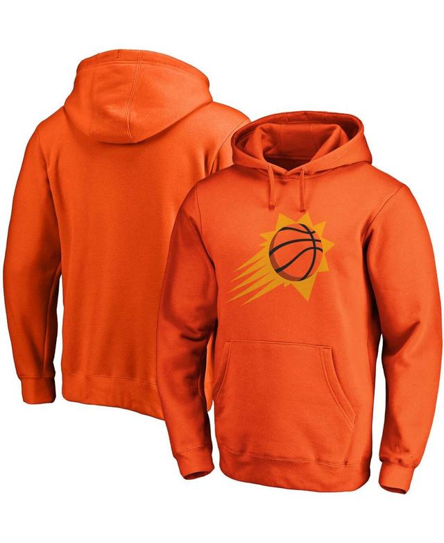 Mens Fanatics Branded Orange Phoenix Suns Icon Primary Logo Fitted Pullover Hoodie Product Image