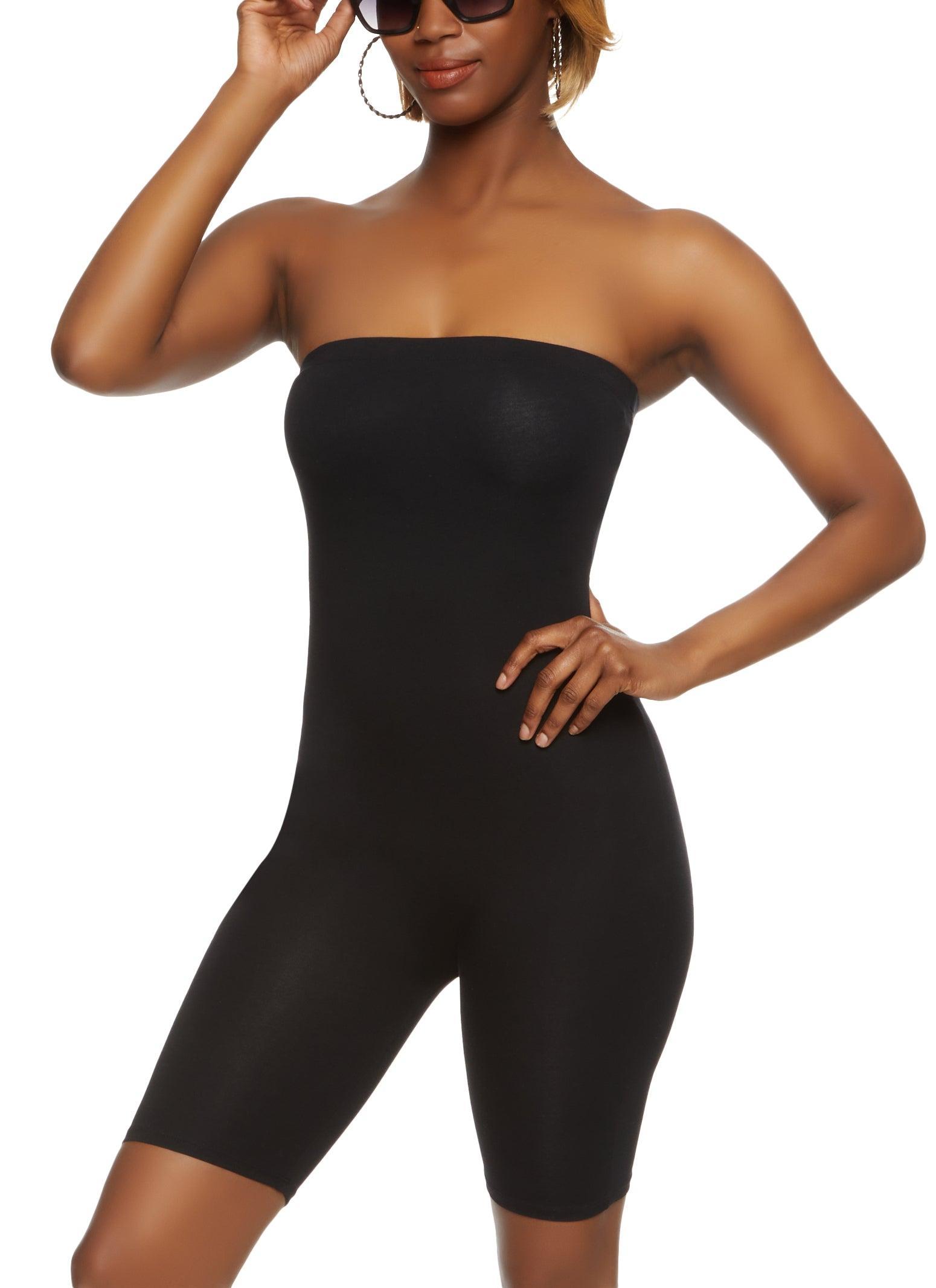 Womens Tube Biker Romper Product Image