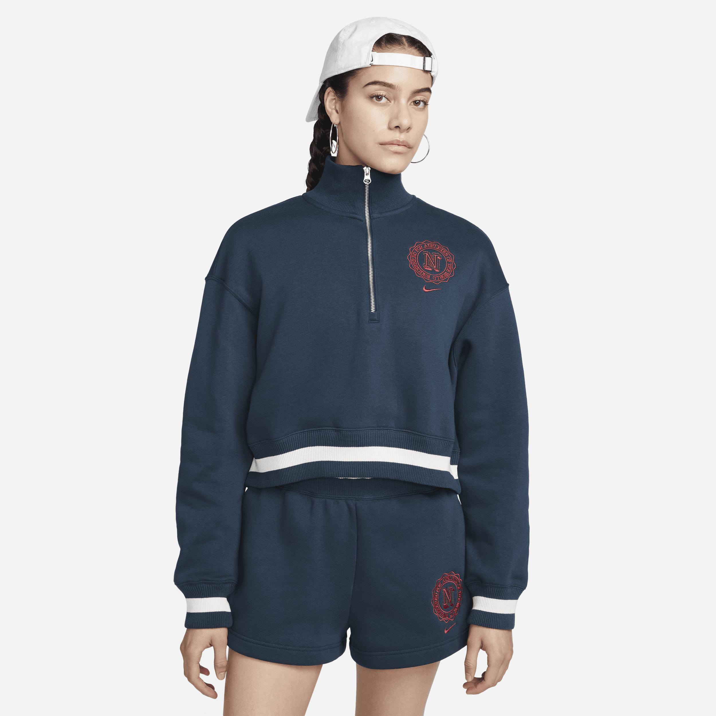 Women's Nike Sportswear Phoenix Fleece Heritage Oversized 1/2-Zip Crop Sweatshirt Product Image