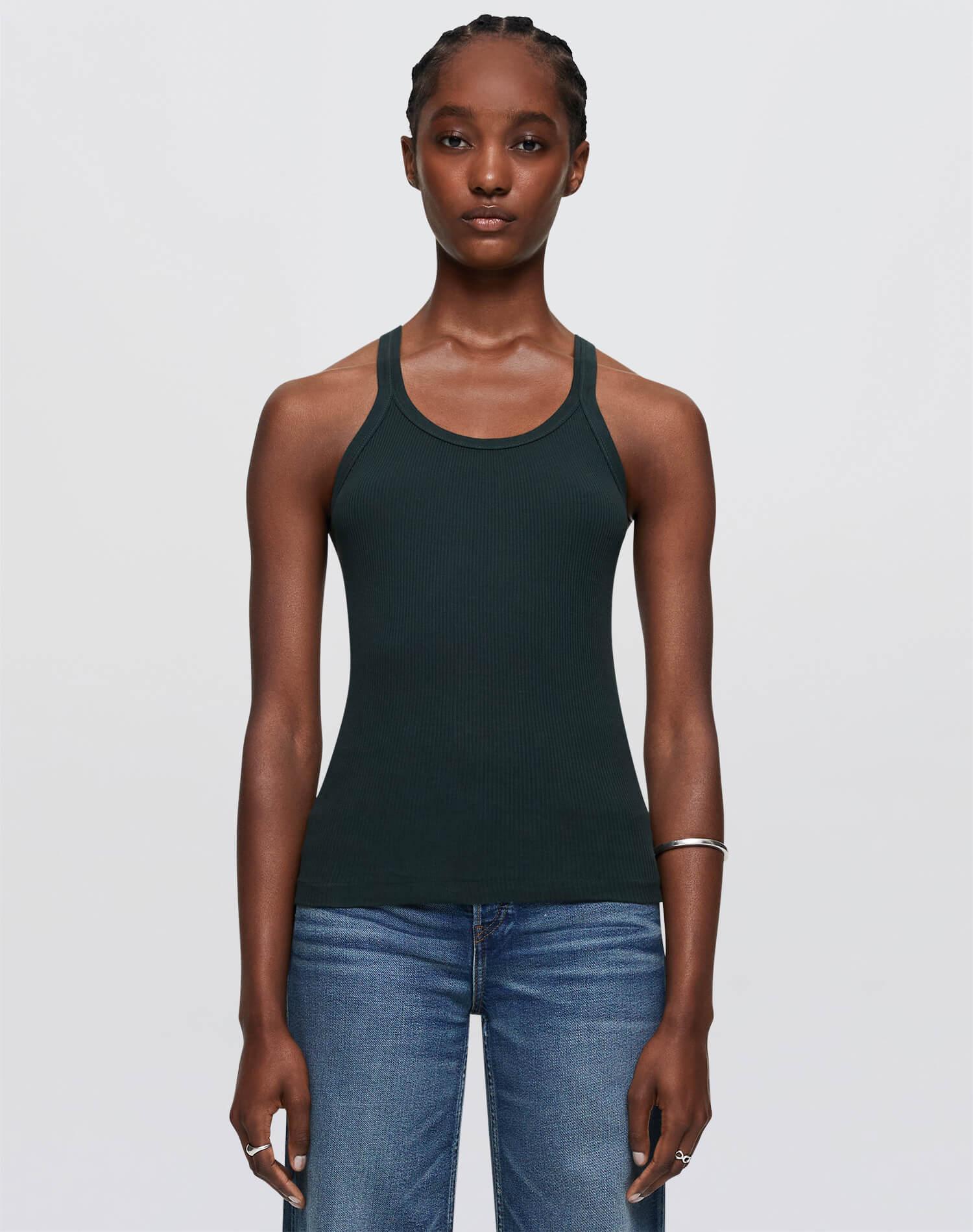 Hanes Ribbed Tank - Juniper Product Image