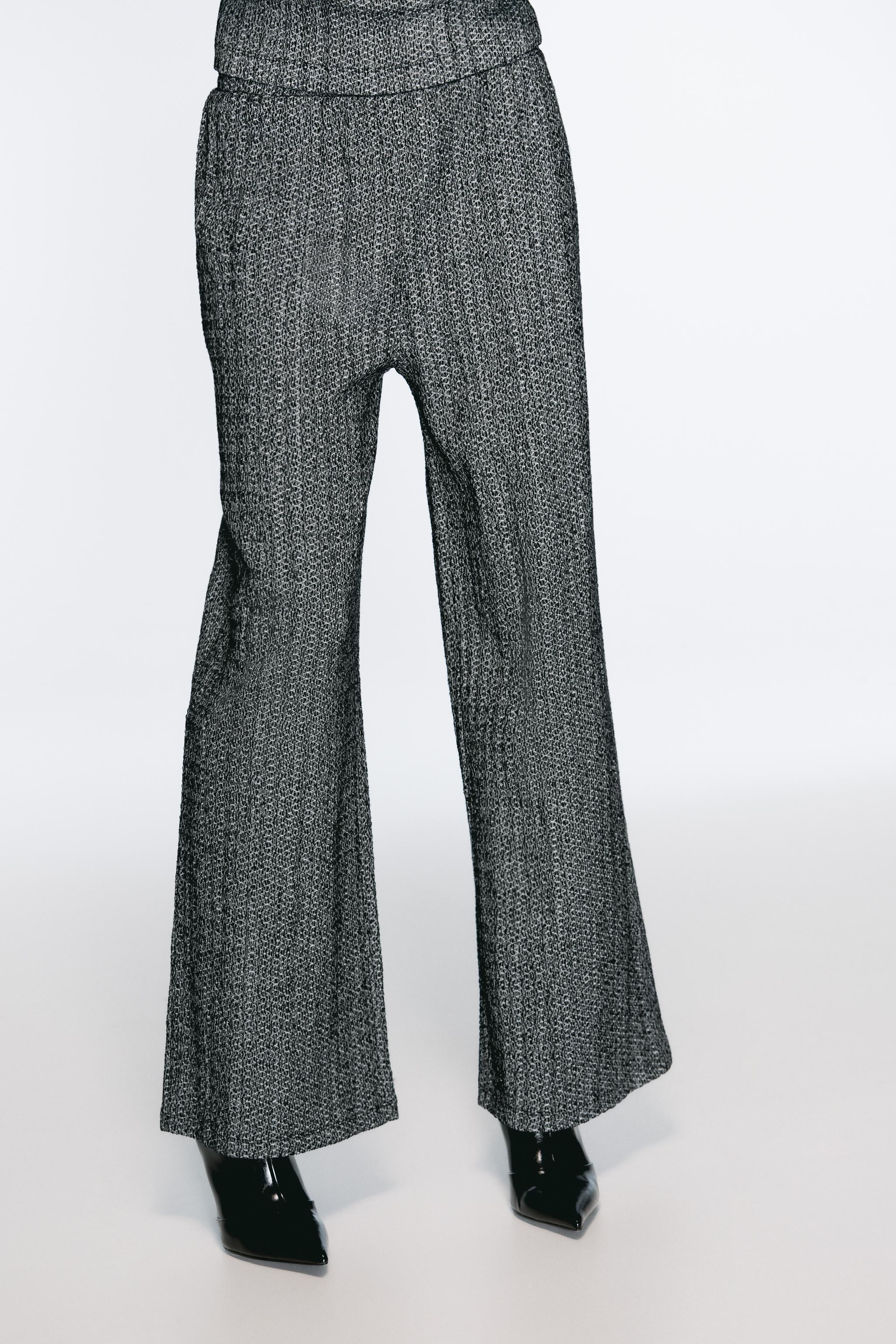 TEXTURED WIDE LEG PANTS Product Image