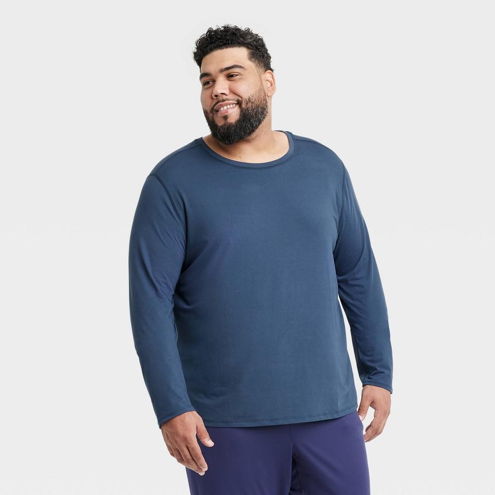 Mens Big Long Sleeve Performance T-Shirt - All In Motion Navy 2XL Product Image