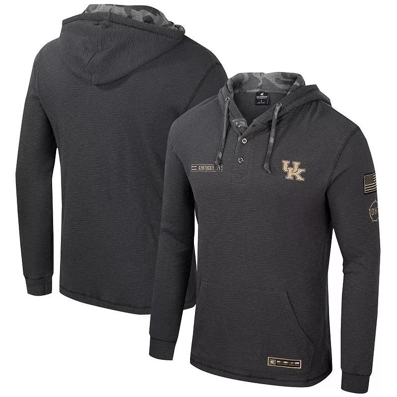 Mens Colosseum Charcoal Kentucky Wildcats OHT Military Appreciation Henley Pullover Hoodie Product Image