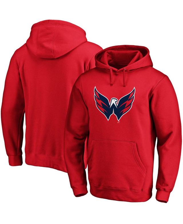 Mens Red Washington Capitals Primary Logo Pullover Hoodie Product Image