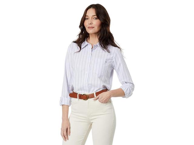 Vineyard Vines Oxford Classic Button-Down (Stripe/Iris) Women's Clothing Product Image