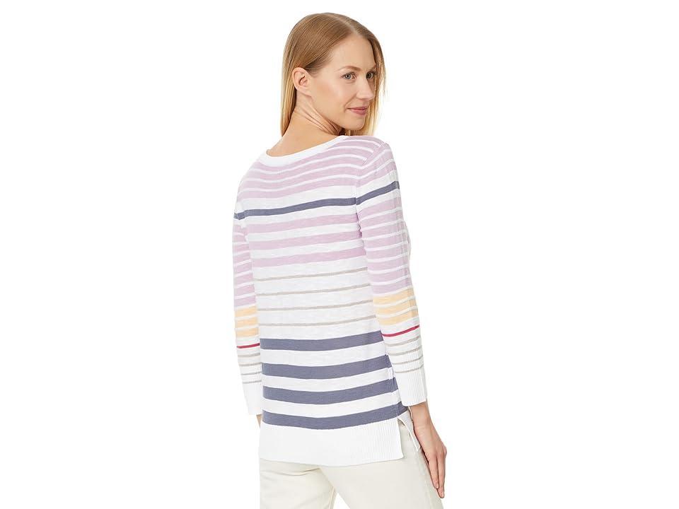 NIC+ZOE Slate Stripe Sweater Multi) Women's Sweater Product Image