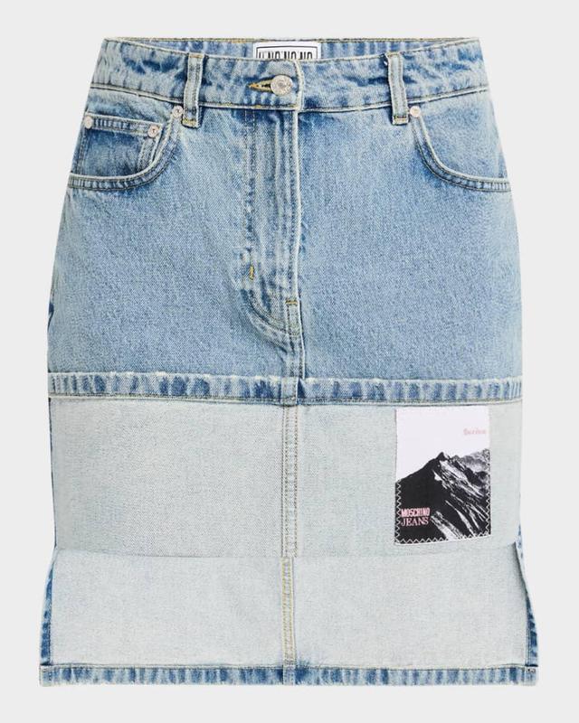 Cuffed Denim Mini Skirt Product Image