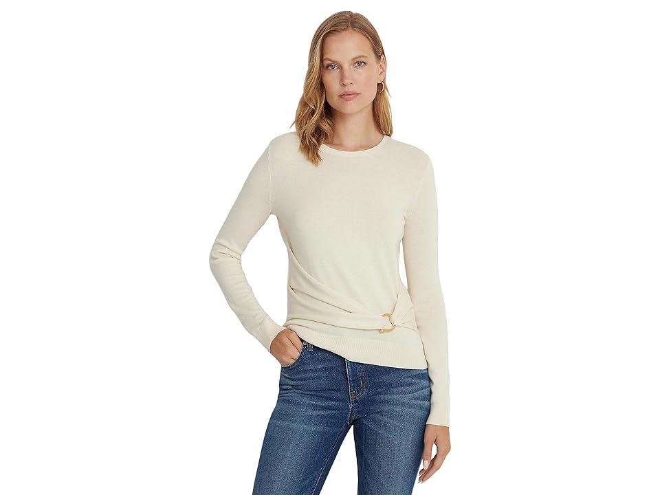 Lauren Ralph Lauren Twisted Front Cotton Blend Sweater Product Image