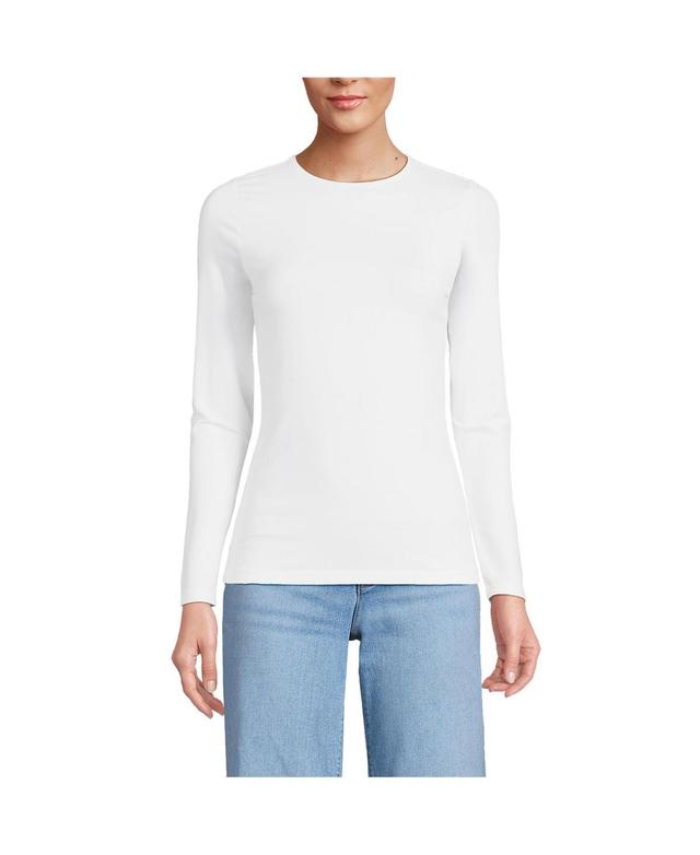 Petite Lands End Lightweight Jersey Skimming Long Sleeve Crewneck T-shirt, Womens Product Image