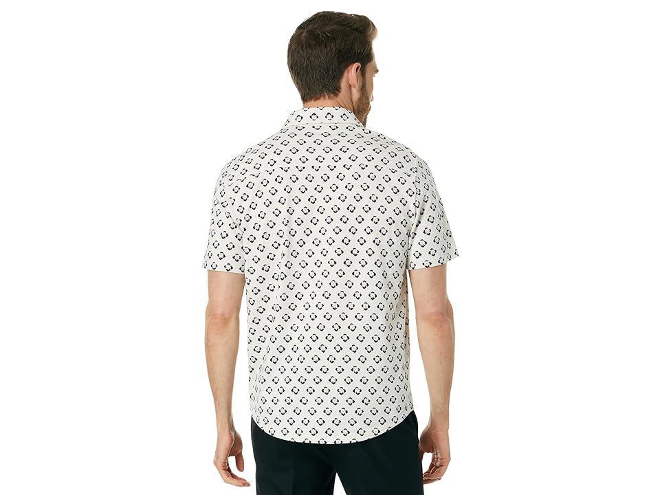 Vince Geo Floral Printed Short Sleeve Button-Down (Bone/Coastal) Men's T Shirt Product Image