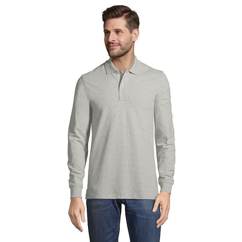 Lands End Mens Big and Tall Comfort First Long Sleeve Mesh Polo Shirt Product Image