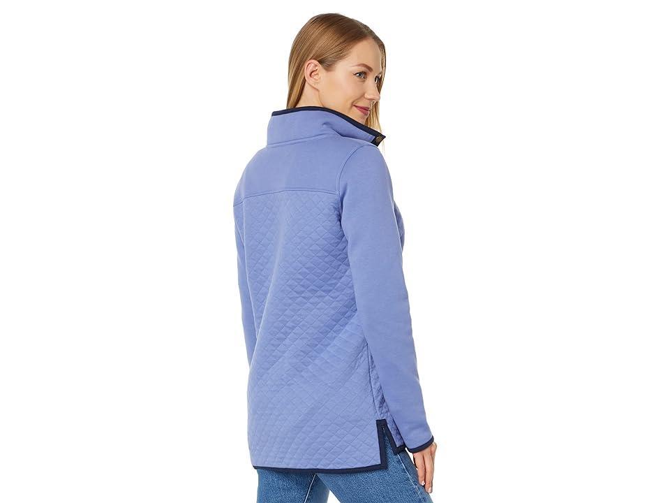 L.L.Bean Quilted Sweatshirt Mock Neck Tunic (Larkspur) Women's Clothing Product Image