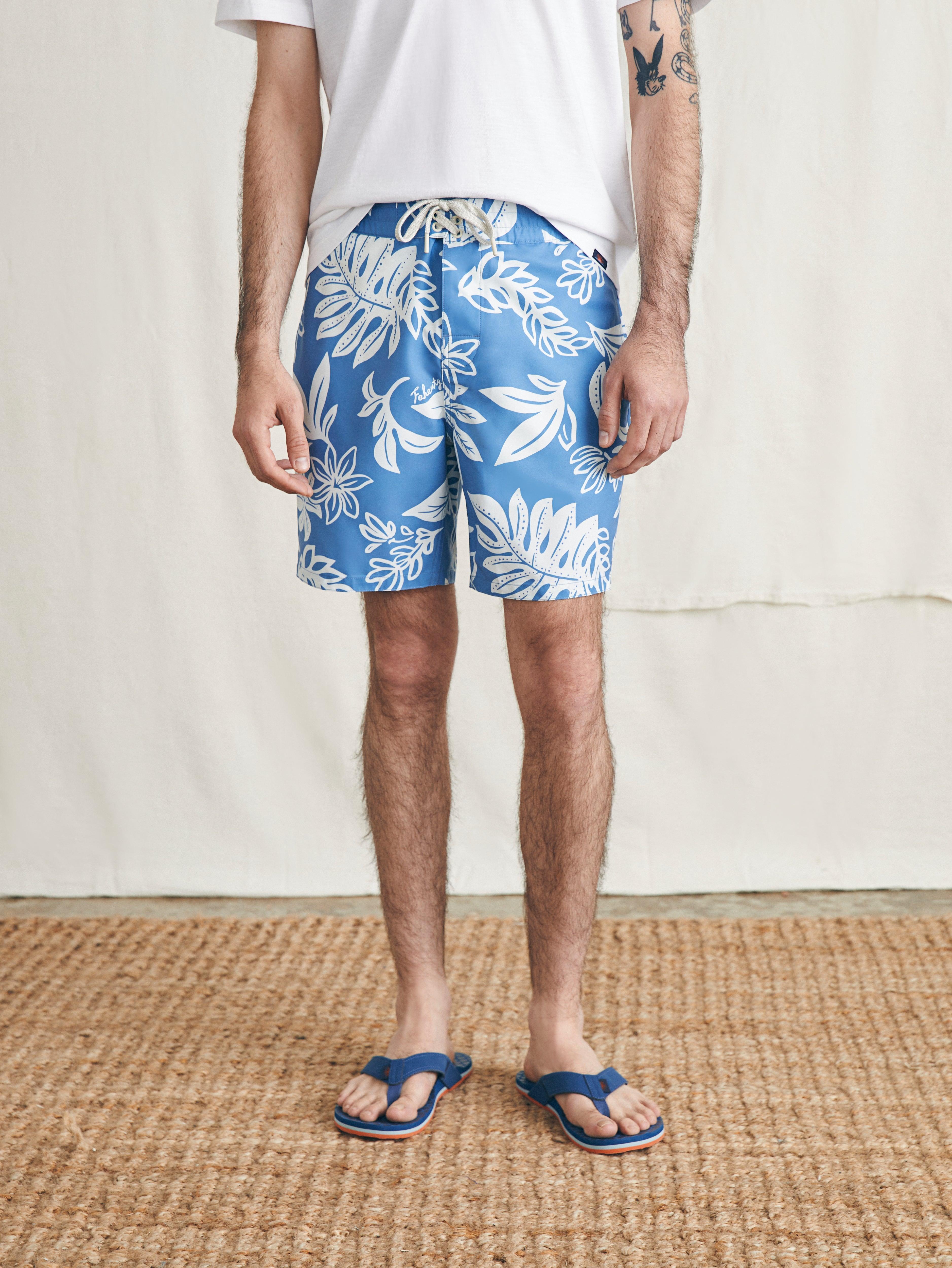 Surfrider Sunwashed Boardshort - Sky Floral Male Product Image