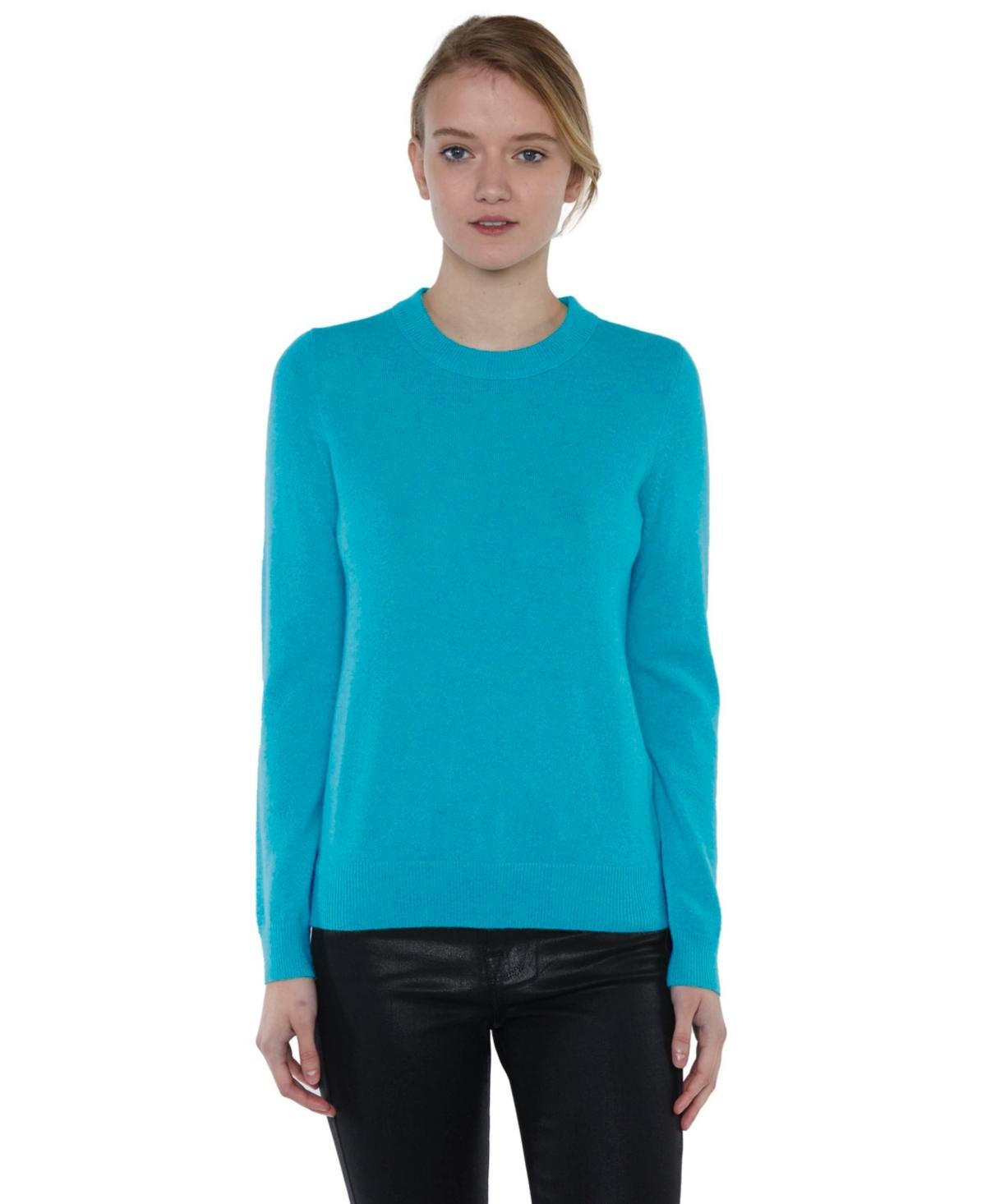 Jennie Liu Womens 100% Pure Cashmere Long Sleeve Crew Neck Pullover Sweater (1362, Lime, X-Small ) Product Image