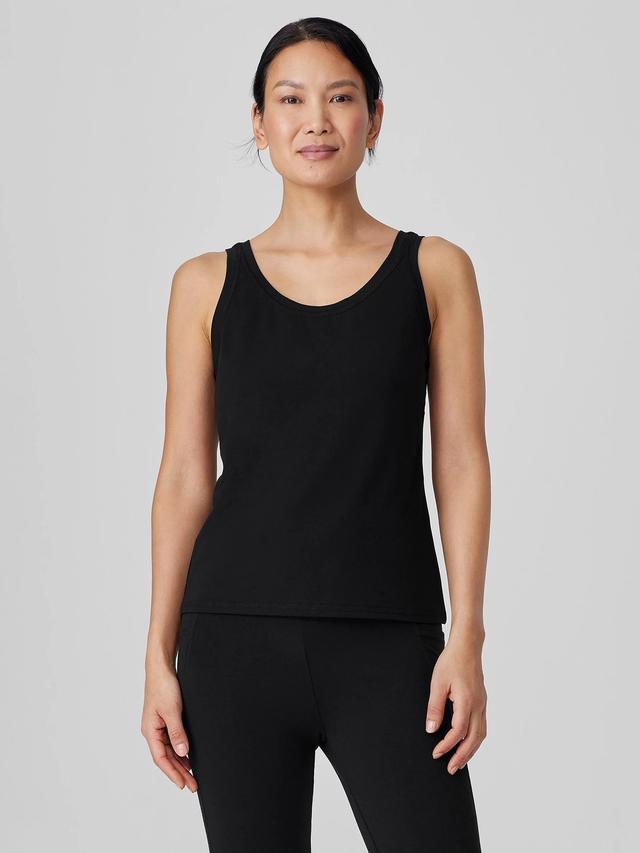 EILEEN FISHER Pima Cotton Stretch Jersey Scoop Neck Tankfemale Product Image