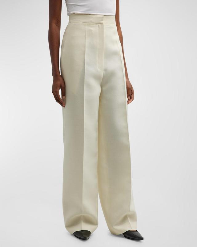 The Row Gordon Straight Leg Wool & Silk Trousers Product Image