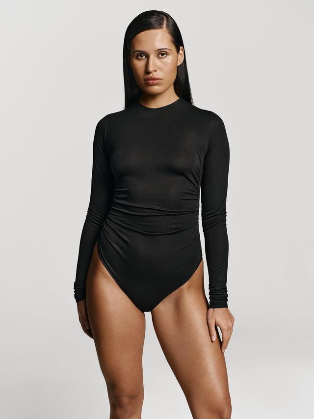 Modal bodysuit long in Onyx Product Image