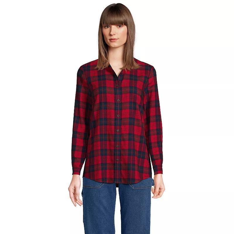 Womens Lands End Flannel Boyfriend Shirt product image