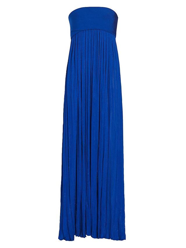 Womens Glossy Knit Strapless Maxi Dress Product Image