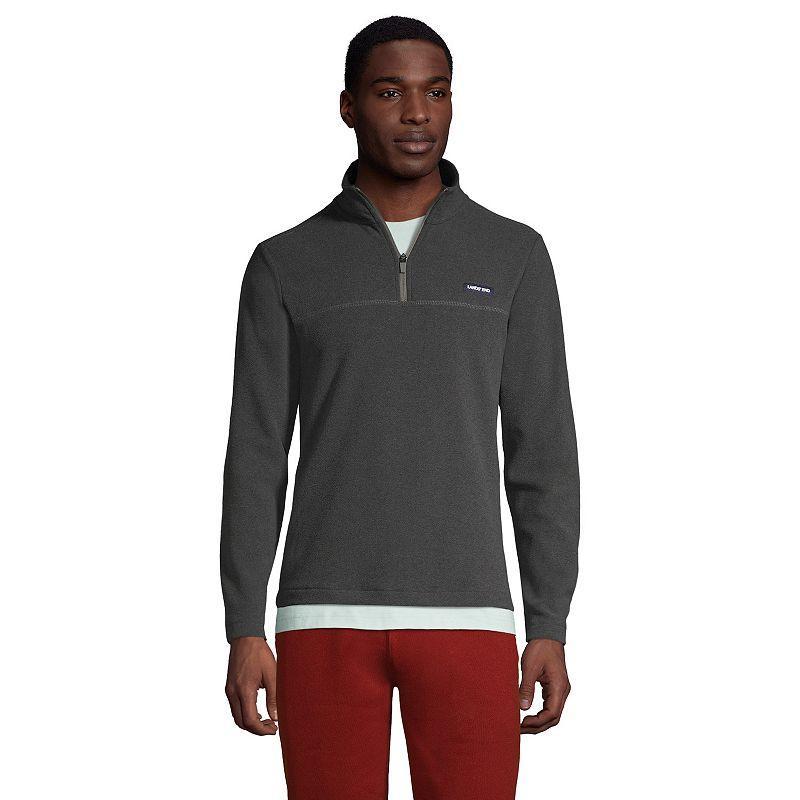 Big & Tall Lands End Fleece Quarter-Zip Pullover, Mens Oxford Product Image