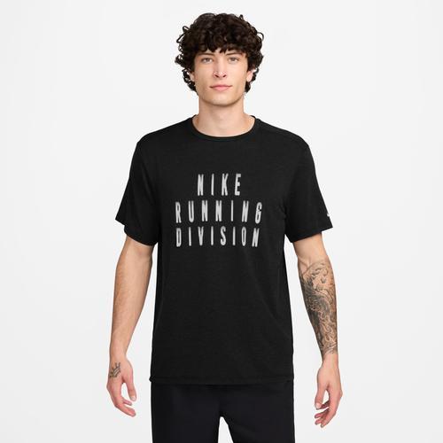 Nike Mens Dri-FIT Rise 365 Run Div SS - Grey/Black Product Image