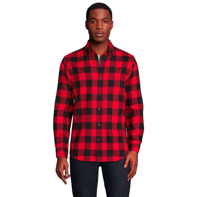 Mens Lands End Traditional-Fit Flagship Flannel Shirt Product Image