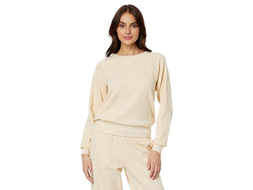 PACT Thermal Waffle Crew Neck (Sandshell) Women's Clothing Product Image