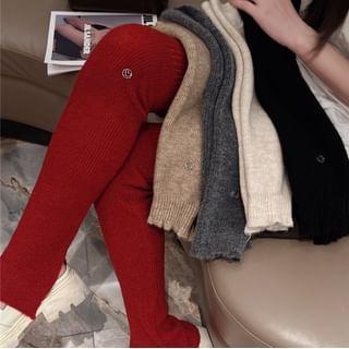 Plain Ribbed Knit Leg Warmers Product Image