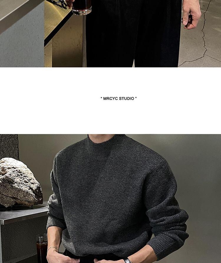 Crew Neck Plain Sweater Product Image