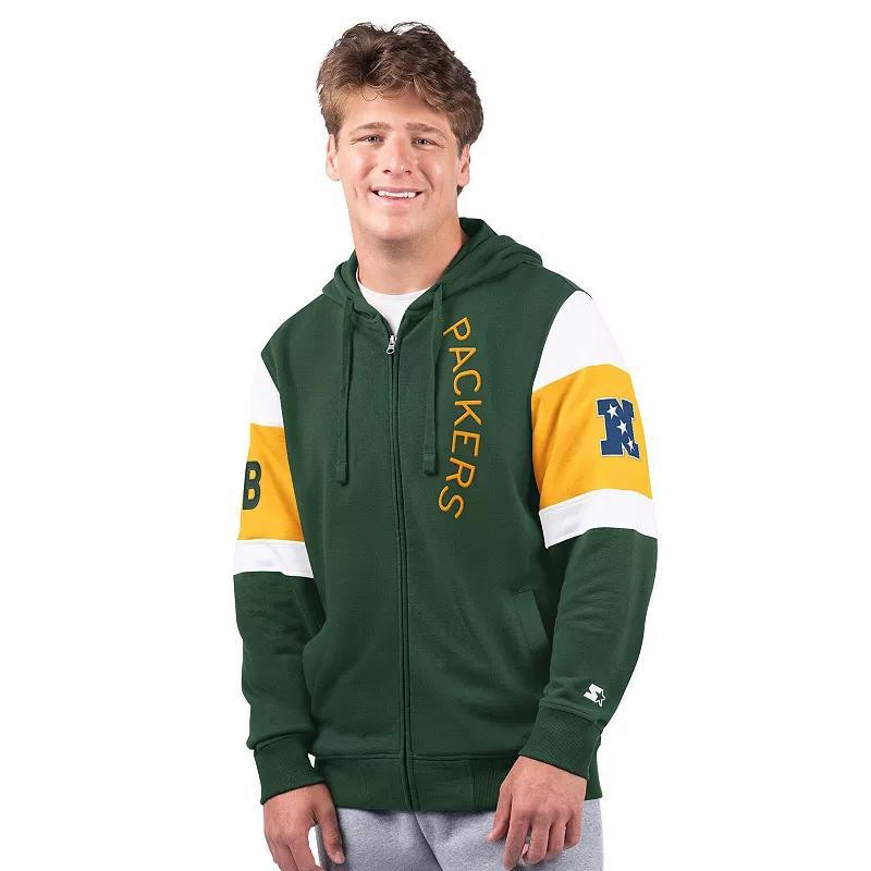 Mens Starter Bay Packers Extreme Vintage Logo Full-Zip Hoodie Product Image