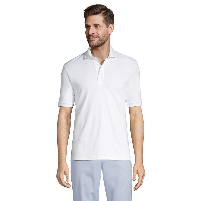 Big & Tall Lands End Classic-Fit Supima Polo, Mens White Product Image