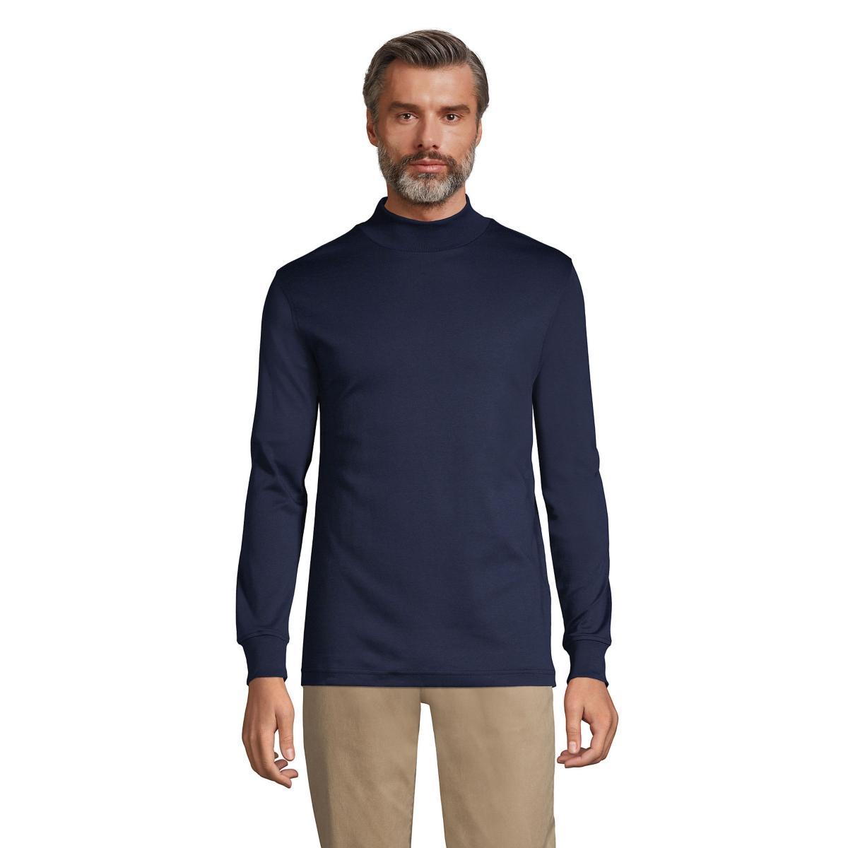 Lands End Mens Super Soft Supima Mock Turtleneck Product Image