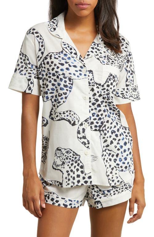 Womens Jaguar Print Cotton Short Pajama Set Product Image