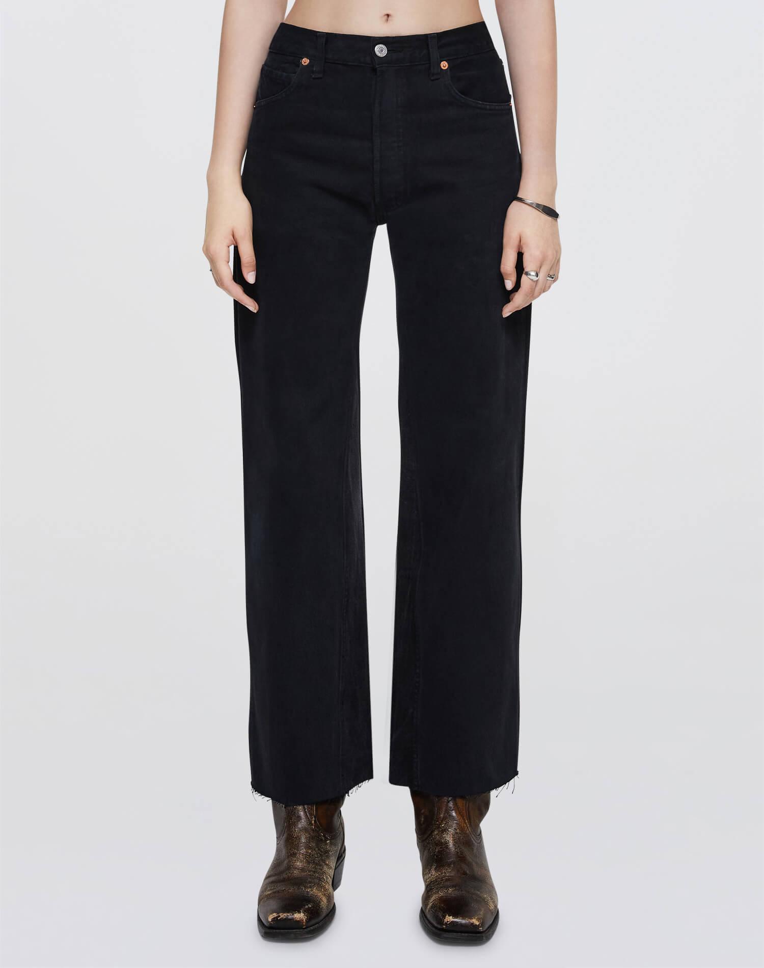 Levi's Black High Rise Wide Leg Crop Female Product Image