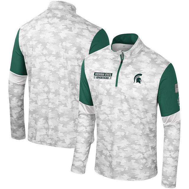 Mens Colosseum Camo Michigan State Spartans OHT Military Appreciation Tomahawk Quarter-Zip Windshirt Product Image