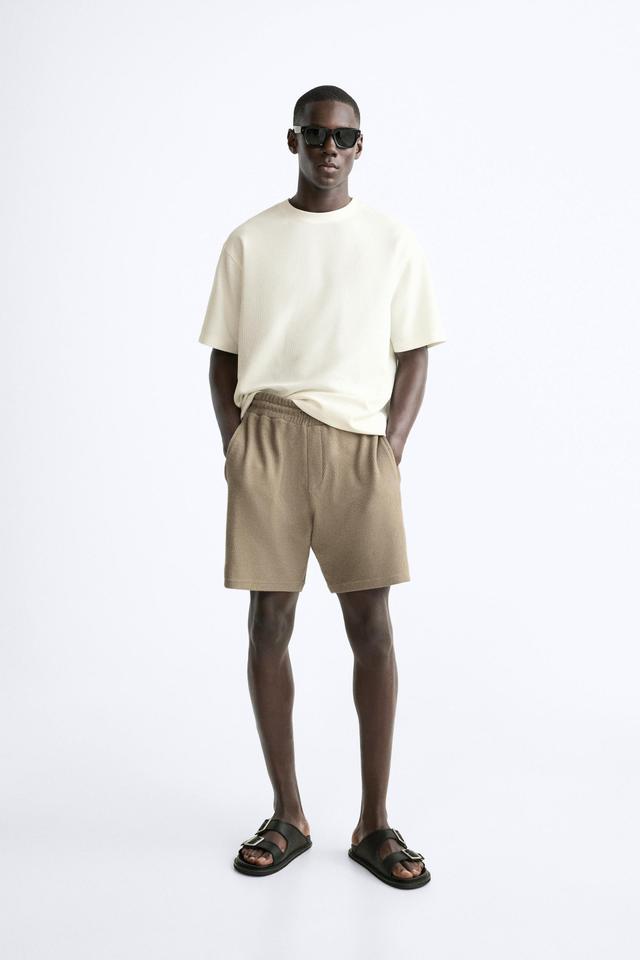 TEXTURED WEAVE SHORTS WITH MESH Product Image