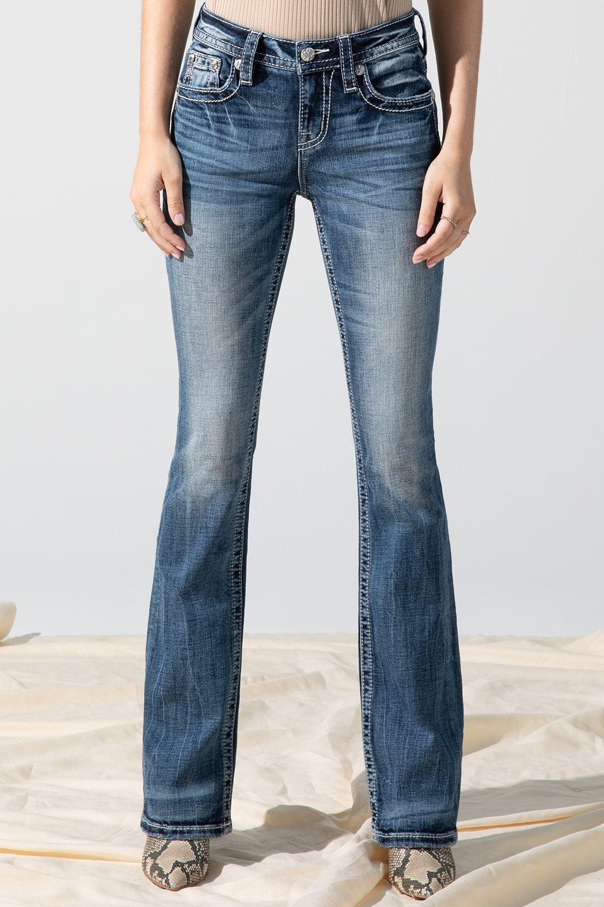 Sky Aztec Bootcut Jeans Product Image