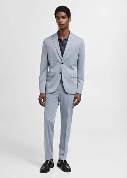 MANGO MAN - Super slim-fit suit blazer in stretch fabric sky blueMen Product Image