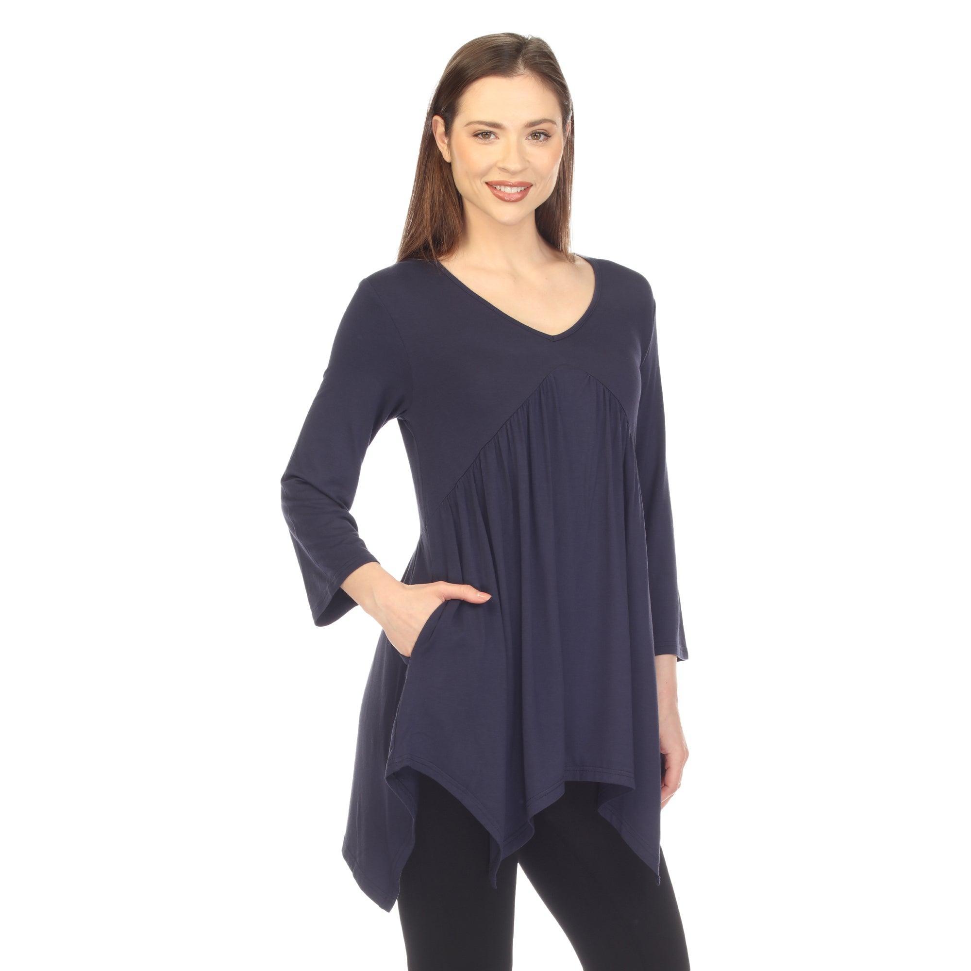 Empire Waist V-Neck Tunic Top Product Image