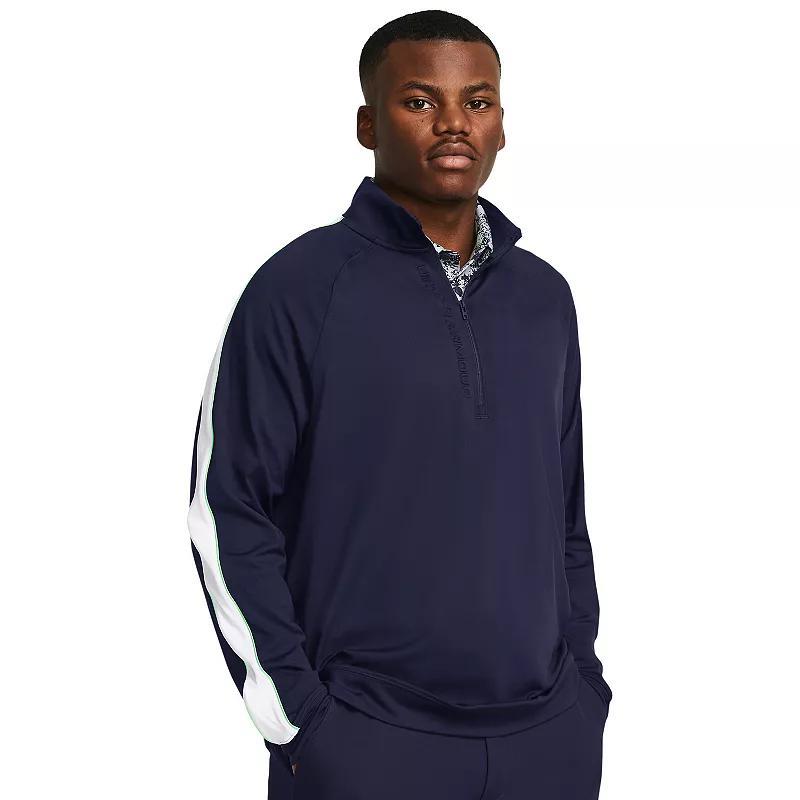 Mens Under Armour Storm Midlayer 1/2-Zip Golf Sweatshirt Black Navy Product Image