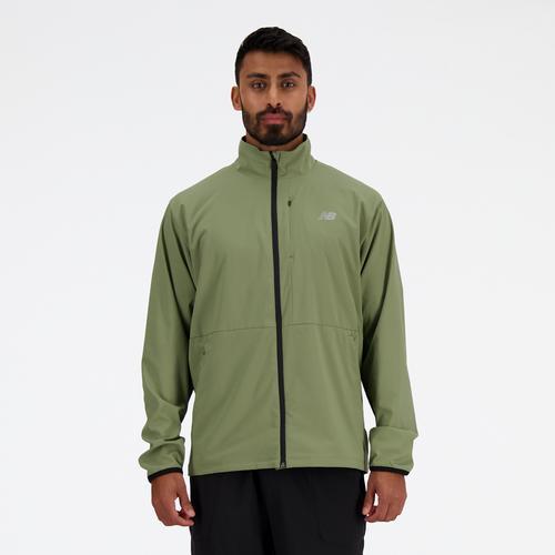 New Balance Mens New Balance Athletics Stretch Woven Jacket - Mens Olive/Gray Product Image