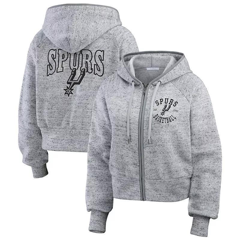 Womens WEAR by Erin Andrews Heather Gray San Antonio Spurs Speckled Radiator Full-Zip Hoodie product image