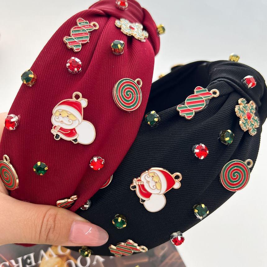 Christmas Metal Charm Fabric Knot Headband (Various Designs) Product Image