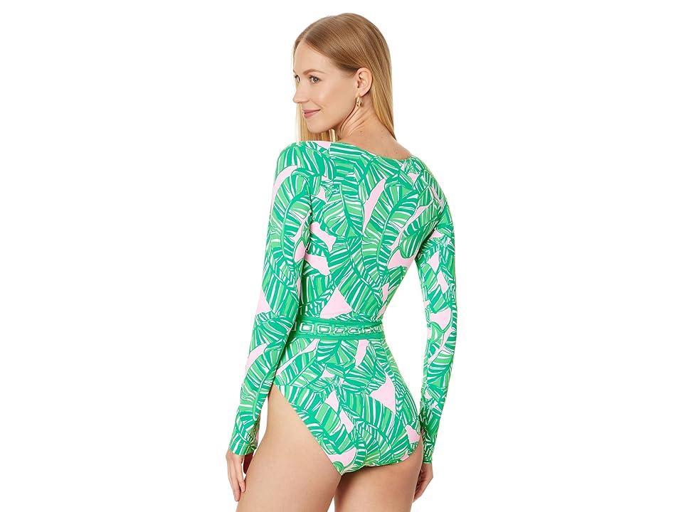 Lilly Pulitzer Toretta Rashguard (Conch Shell Pink Lets Go Bananas Engineered) Women's Swimwear Product Image