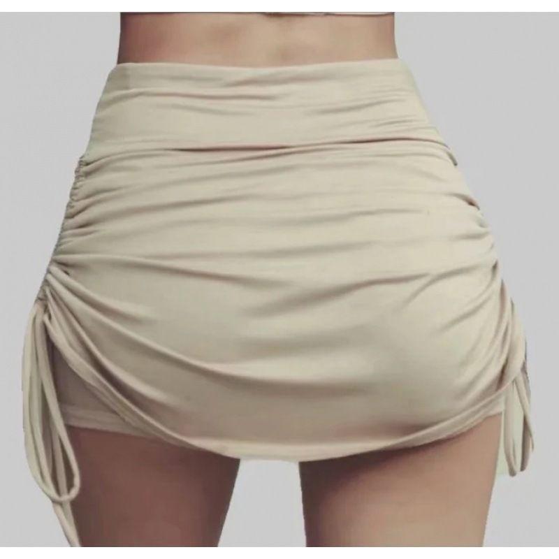 High-Waist Ruched Side-Drawstring Yoga Shorts Product Image